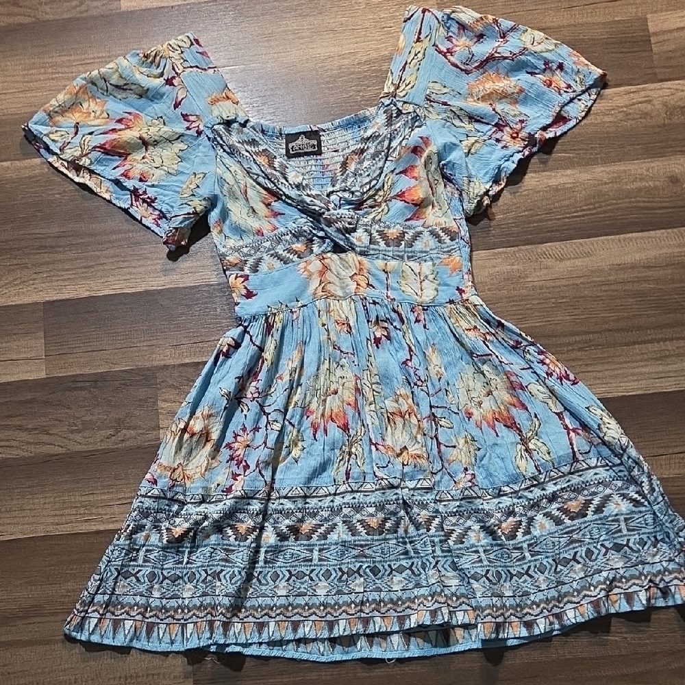 Floral Boho Dress with Puff Sleeves